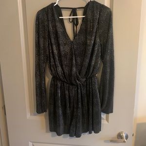 Black shimmer romper